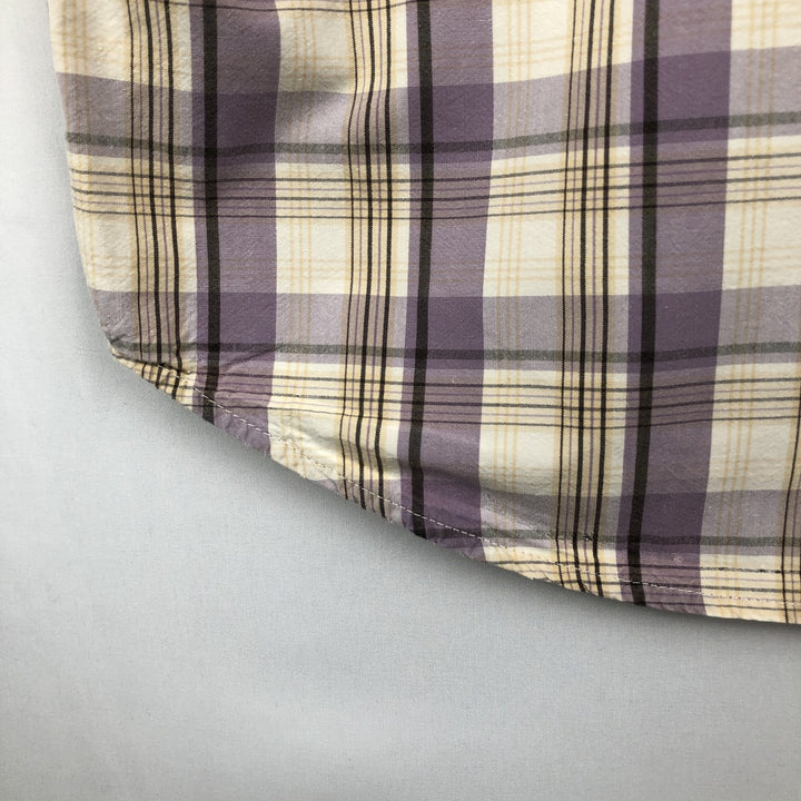 Carhartt RELAXED FIT Check Pattern Short Sleeve Work Shirt, Men's L size cotton purple type Vintage Second Hand