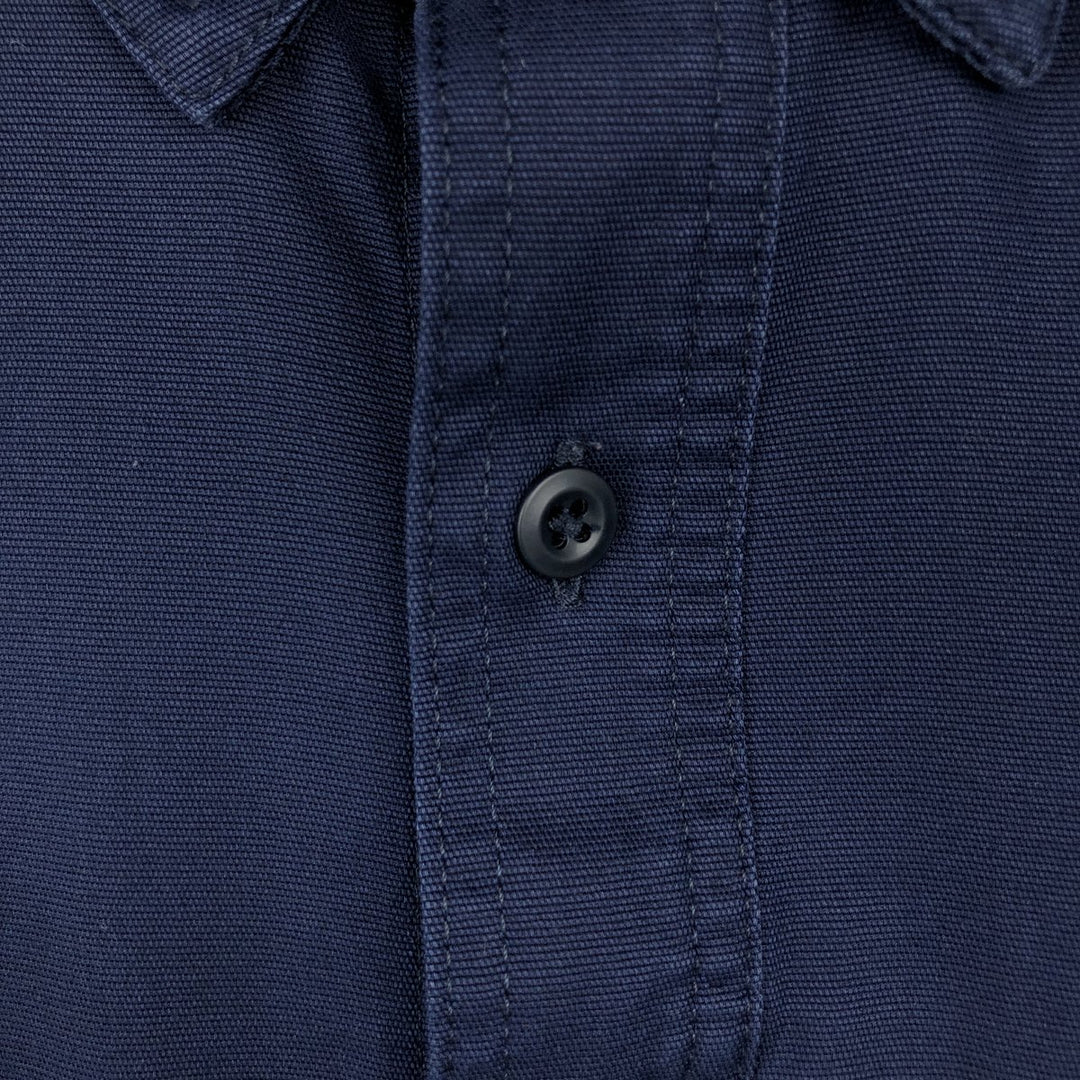 Carhartt Relaxed Fit Button-down Short Sleeve Work Shirt, Men's Size L cotton navy blue type Vintage Second Hand