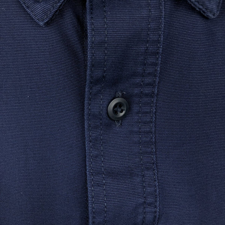 Carhartt Relaxed Fit Button-down Short Sleeve Work Shirt, Men's Size L cotton navy blue type Vintage Second Hand