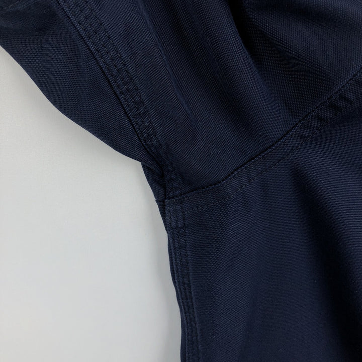Carhartt Relaxed Fit Button-down Short Sleeve Work Shirt, Men's Size L cotton navy blue type Vintage Second Hand