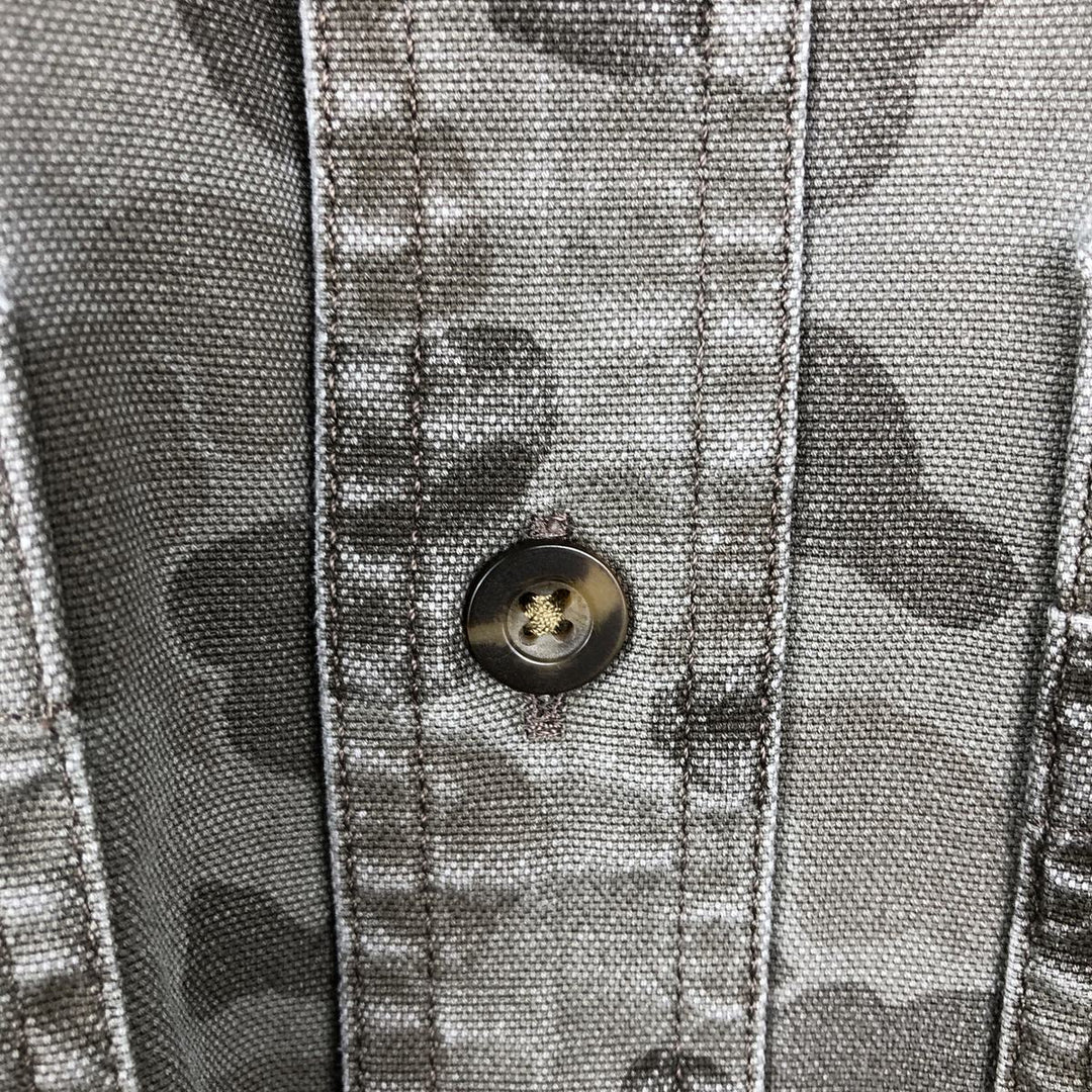 Carhartt Relaxed Fit Camouflage Pattern Button-Down Short-Sleeve Work Shirt (Men's Size S) cotton Khaki type Vintage Second Hand