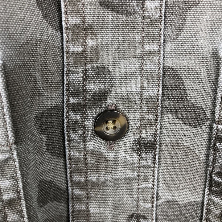Carhartt Relaxed Fit Camouflage Pattern Button-Down Short-Sleeve Work Shirt (Men's Size S) cotton Khaki type Vintage Second Hand