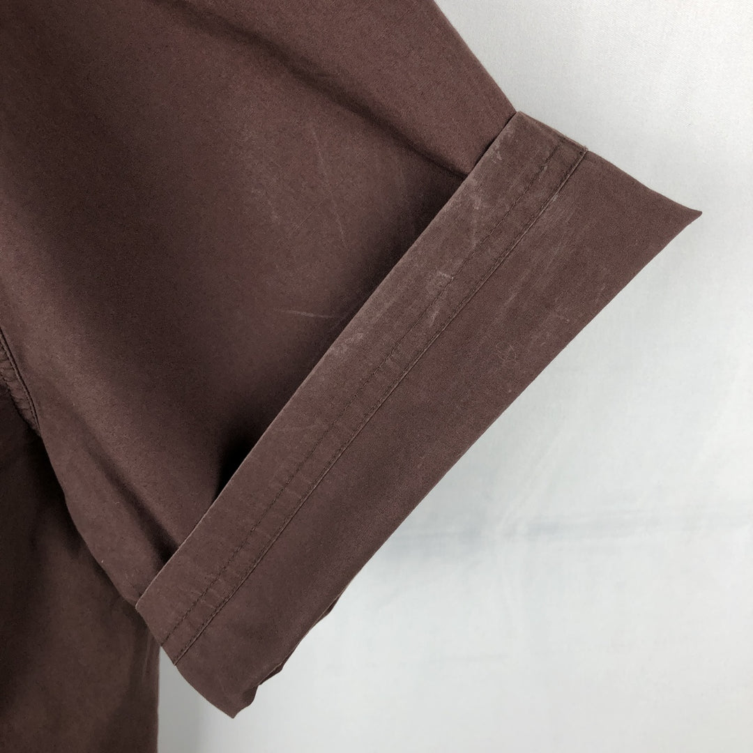 Harley-Davidson Hidden Button Down Short Sleeve Work Shirt Box Shirt Men's XL cotton brown type Vintage Second Hand