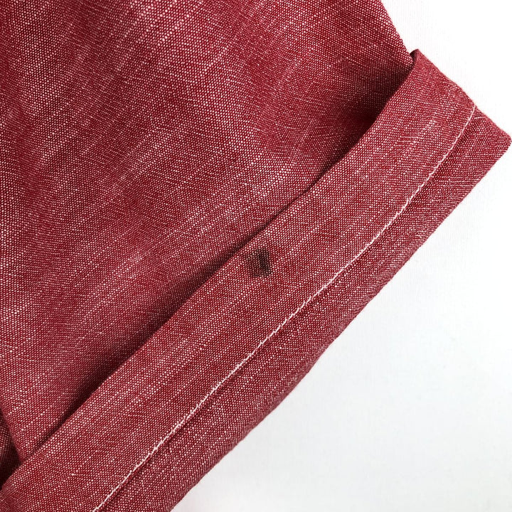 Woolrich Chambray Short-Sleeve Cotton Shirt, Men's Size XL (approx.) cotton red type Vintage Second Hand