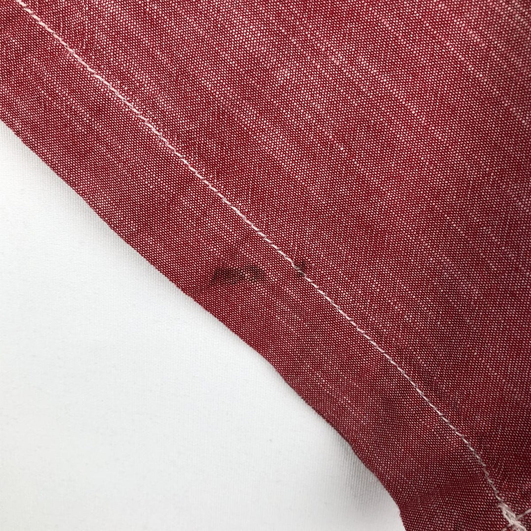 Woolrich Chambray Short-Sleeve Cotton Shirt, Men's Size XL (approx.) cotton red type Vintage Second Hand
