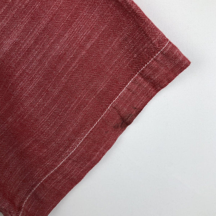 Woolrich Chambray Short-Sleeve Cotton Shirt, Men's Size XL (approx.) cotton red type Vintage Second Hand