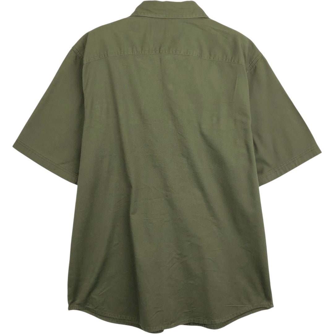Wrangler Short-Sleeve Cotton Shirt, Men's Size L (approx.) cotton Khaki type Vintage Second Hand