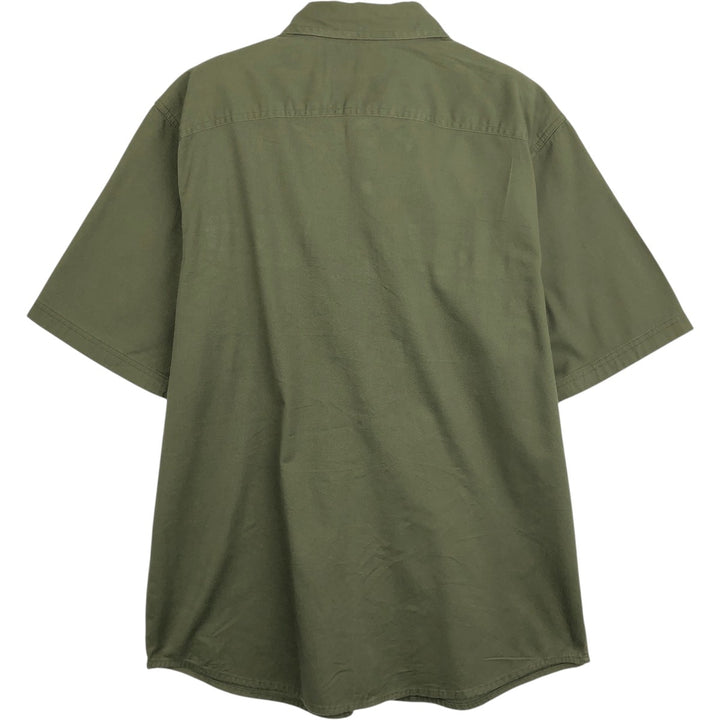 Wrangler Short-Sleeve Cotton Shirt, Men's Size L (approx.) cotton Khaki type Vintage Second Hand