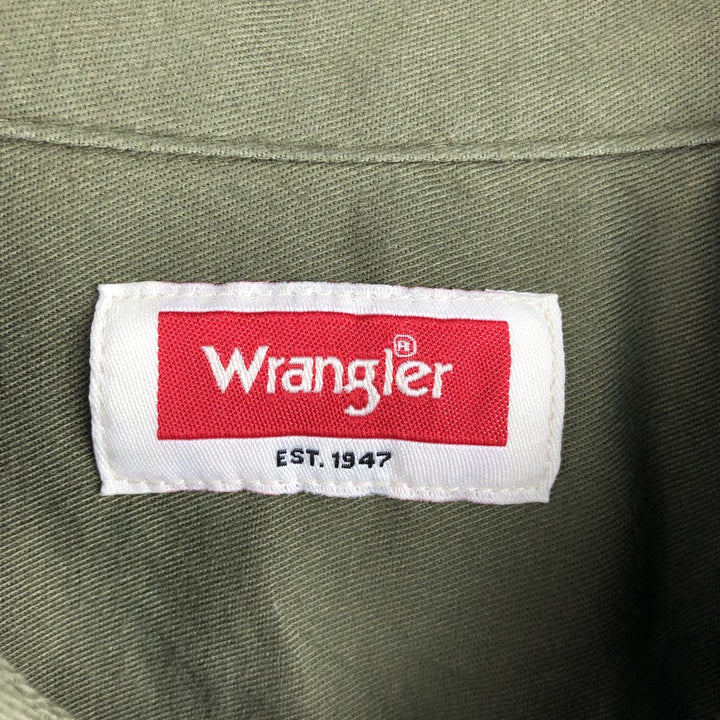 Wrangler Short-Sleeve Cotton Shirt, Men's Size L (approx.) cotton Khaki type Vintage Second Hand