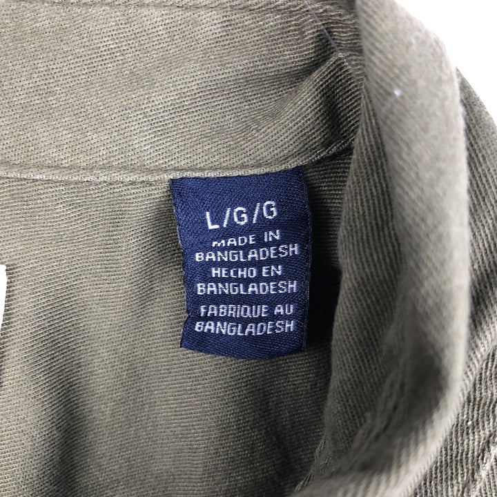 Wrangler Short-Sleeve Cotton Shirt, Men's Size L (approx.) cotton Khaki type Vintage Second Hand
