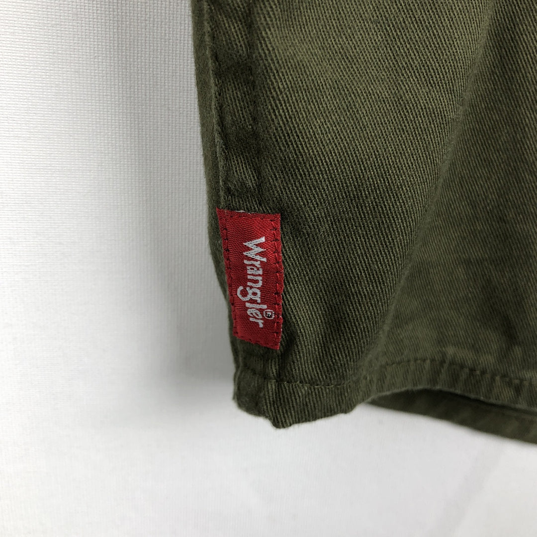 Wrangler Short-Sleeve Cotton Shirt, Men's Size L (approx.) cotton Khaki type Vintage Second Hand