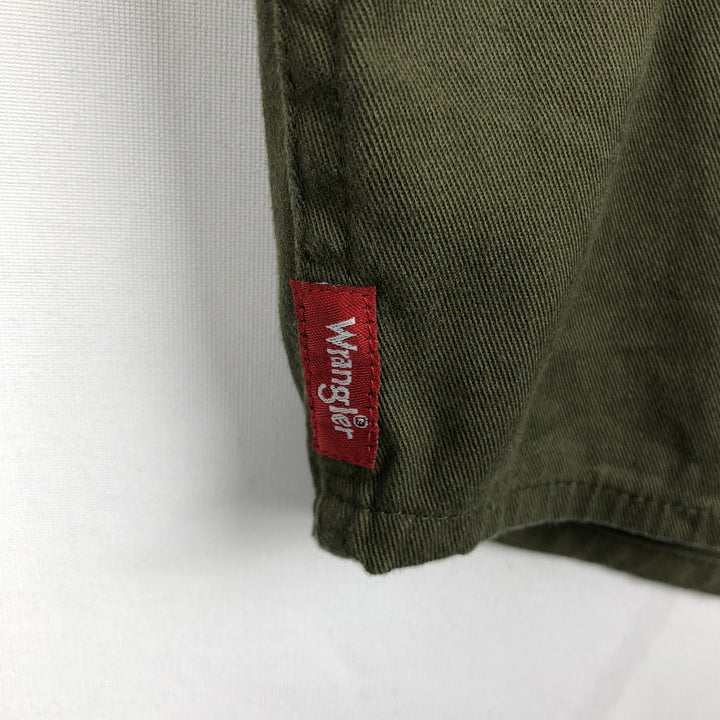Wrangler Short-Sleeve Cotton Shirt, Men's Size L (approx.) cotton Khaki type Vintage Second Hand