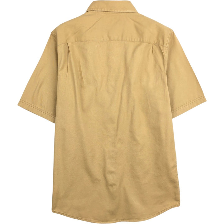 Wrangler Short-Sleeve Cotton Shirt, Men's Size S (approx.) cotton Beige type Vintage Second Hand
