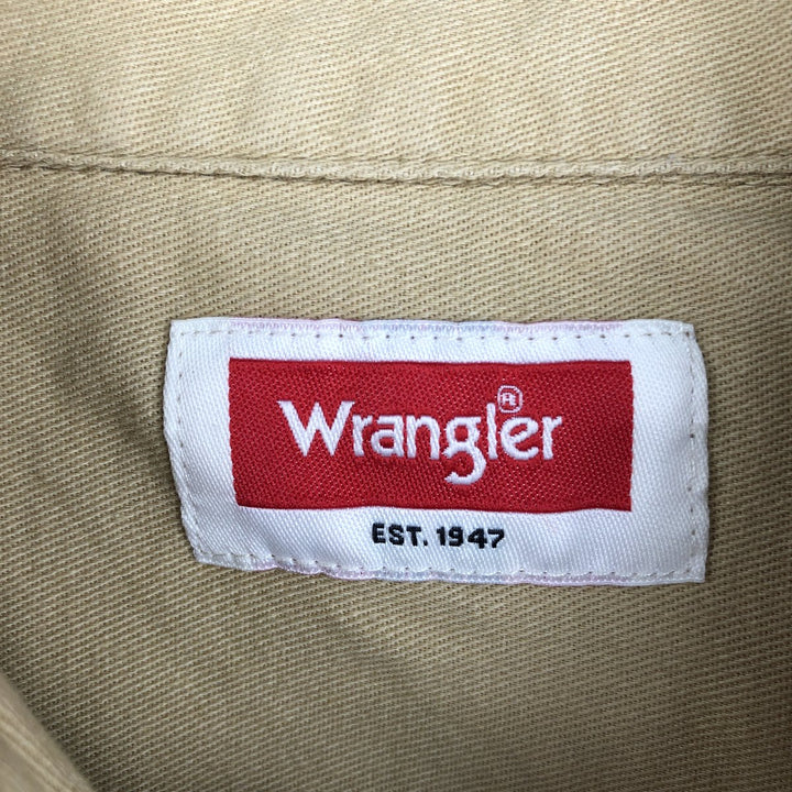 Wrangler Short-Sleeve Cotton Shirt, Men's Size S (approx.) cotton Beige type Vintage Second Hand