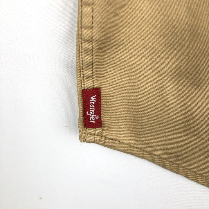 Wrangler Short-Sleeve Cotton Shirt, Men's Size S (approx.) cotton Beige type Vintage Second Hand