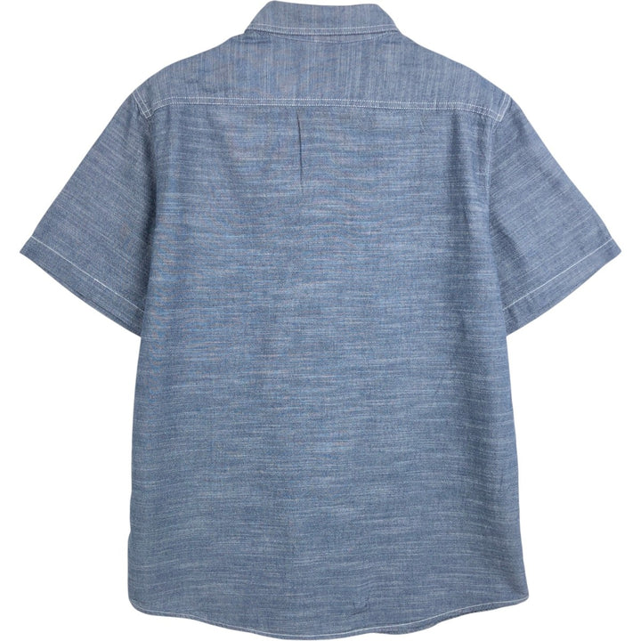 Woolrich short-sleeved chambray shirt, men's size M (equivalent to size M) cotton blue type Vintage Second Hand