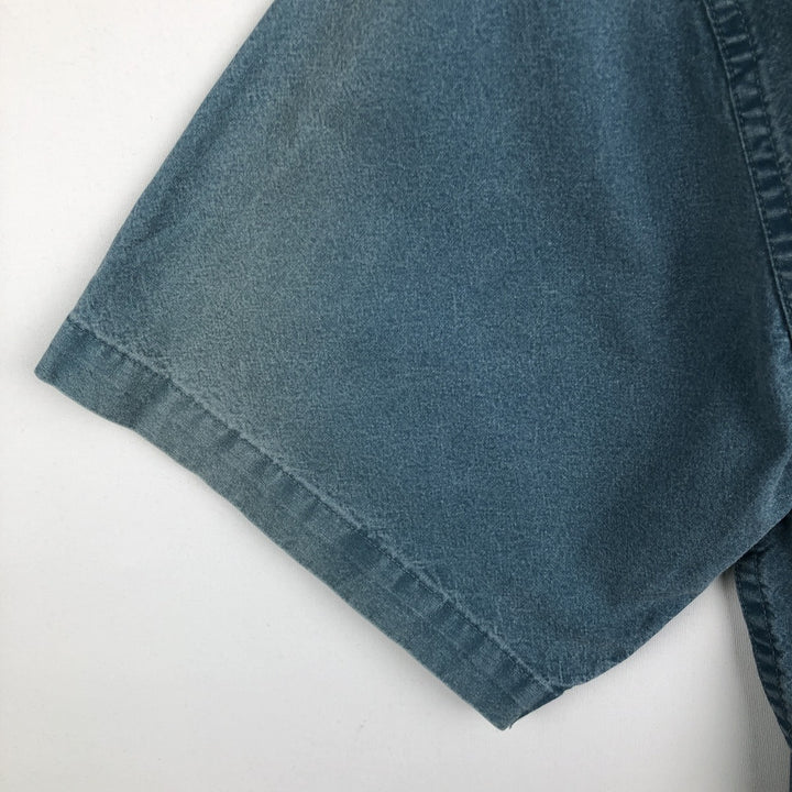 90s-00'S LL Bean short-sleeved cotton shirt, made in Canada, men's size L equivalent. cotton blue type Vintage Second Hand