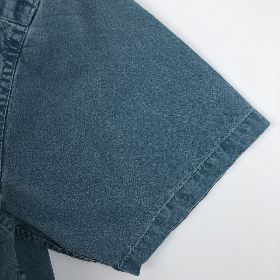 90s-00'S LL Bean short-sleeved cotton shirt, made in Canada, men's size L equivalent. cotton blue type Vintage Second Hand