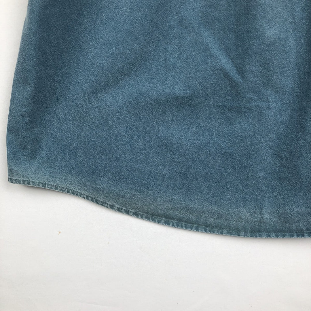90s-00'S LL Bean short-sleeved cotton shirt, made in Canada, men's size L equivalent. cotton blue type Vintage Second Hand