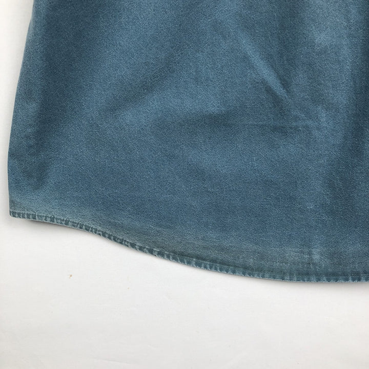 90s-00'S LL Bean short-sleeved cotton shirt, made in Canada, men's size L equivalent. cotton blue type Vintage Second Hand