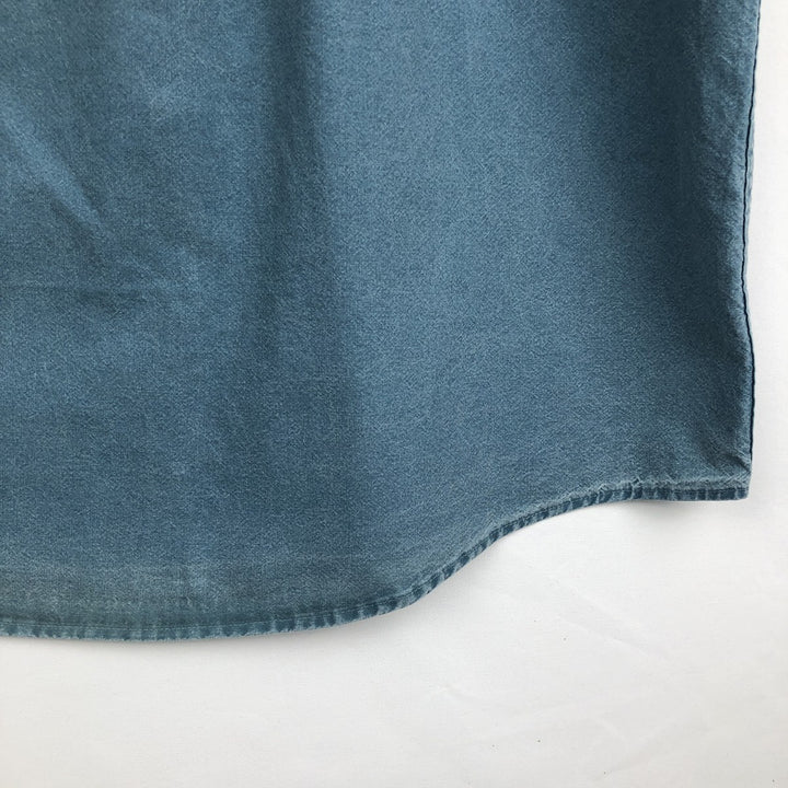 90s-00'S LL Bean short-sleeved cotton shirt, made in Canada, men's size L equivalent. cotton blue type Vintage Second Hand