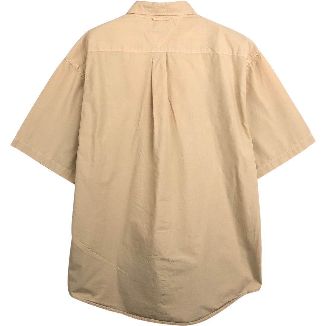 1990'S Tommy Hilfiger Short-Sleeve Cotton Shirt, Men's Size XL (Vintage) cotton Beige type Vintage Second Hand