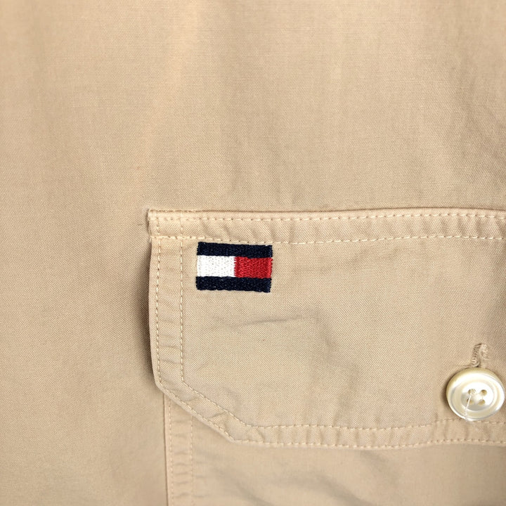 1990'S Tommy Hilfiger Short-Sleeve Cotton Shirt, Men's Size XL (Vintage) cotton Beige type Vintage Second Hand