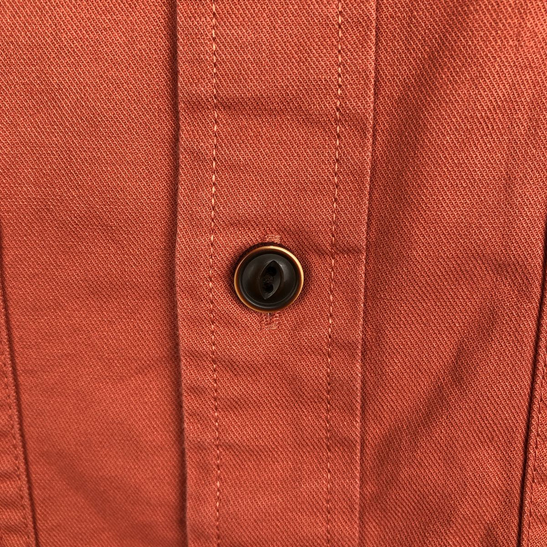 90s-00'S L.L.Bean Traditional Fit Short-Sleeve Cotton Shirt, Men's Size M (approx.) cotton orange type Vintage Second Hand