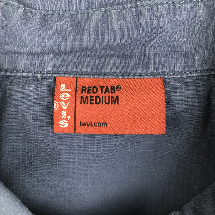 Levi's RED TAB Ripstop Short-Sleeve Cotton Box Shirt (Men's Size M) cotton navy blue type Vintage Second Hand