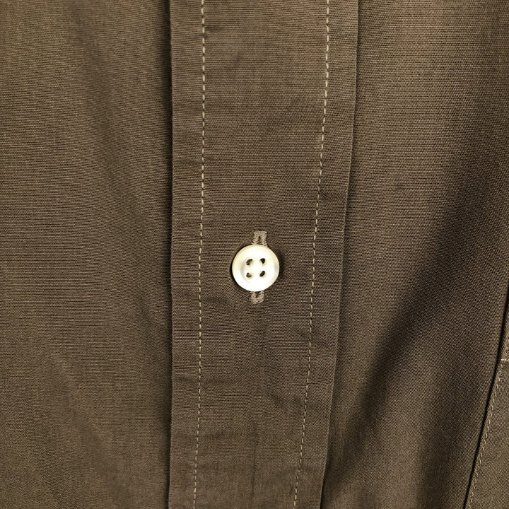 Brooks Brothers SPORT SHIRT Short-Sleeve Button-Down Shirt, Men's Size L (approx.) cotton Khaki type brown Vintage Second Hand