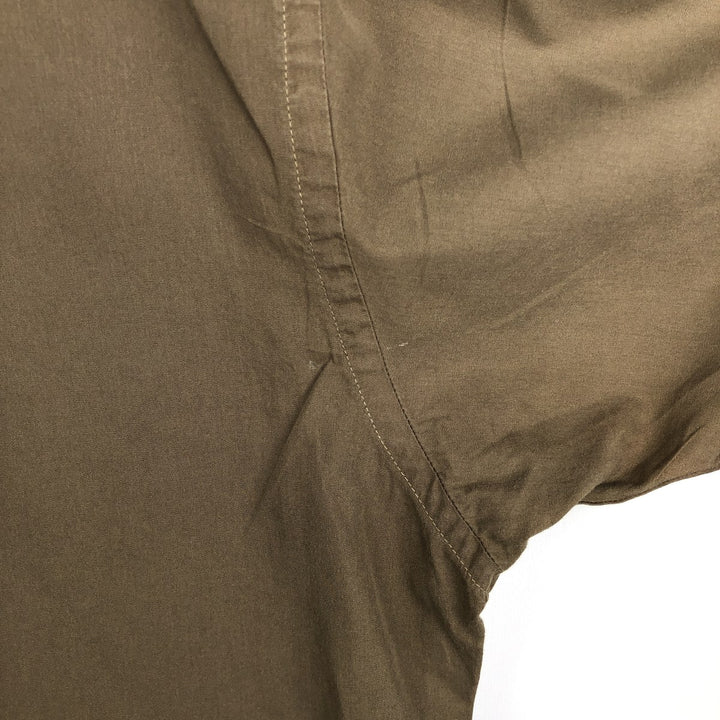 Brooks Brothers SPORT SHIRT Short-Sleeve Button-Down Shirt, Men's Size L (approx.) cotton Khaki type brown Vintage Second Hand
