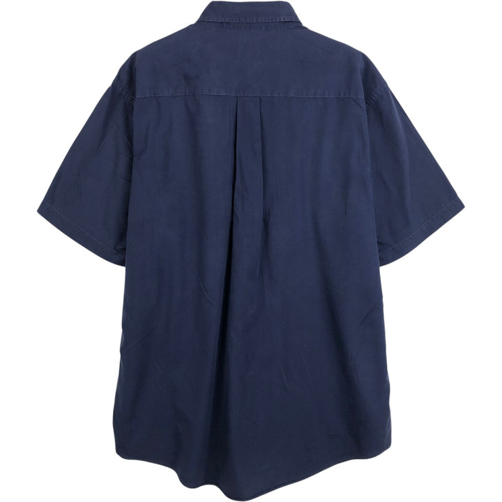Brooks Brothers SPORT SHIRT Short-Sleeve Button-Down Shirt, Men's Size L (approx.) cotton navy blue type Vintage Second Hand