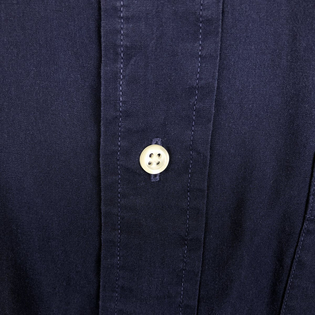 Brooks Brothers SPORT SHIRT Short-Sleeve Button-Down Shirt, Men's Size L (approx.) cotton navy blue type Vintage Second Hand