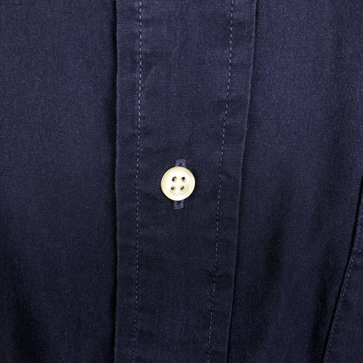 Brooks Brothers SPORT SHIRT Short-Sleeve Button-Down Shirt, Men's Size L (approx.) cotton navy blue type Vintage Second Hand