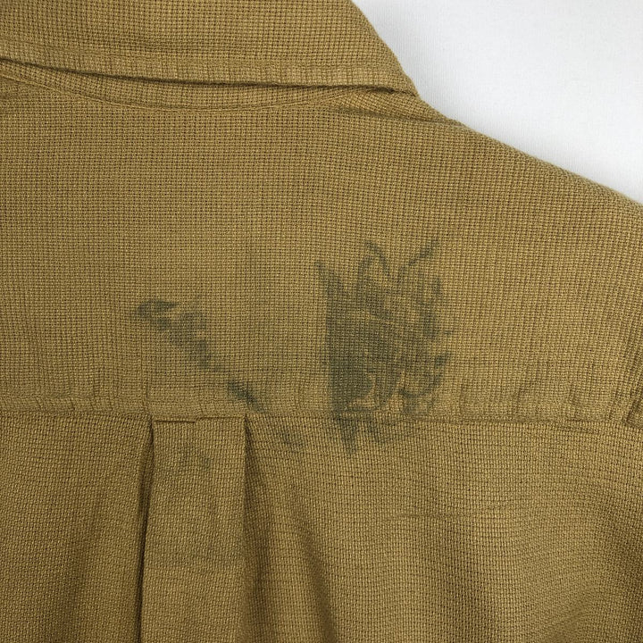 90s-00'S Woolrich short-sleeved cotton shirt, men's size L (approx.) cotton ocher yellow type Vintage Second Hand