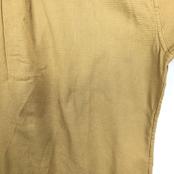 90s-00'S Woolrich short-sleeved cotton shirt, men's size L (approx.) cotton ocher yellow type Vintage Second Hand