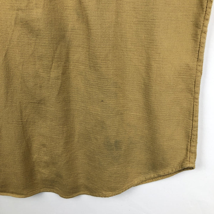 90s-00'S Woolrich short-sleeved cotton shirt, men's size L (approx.) cotton ocher yellow type Vintage Second Hand