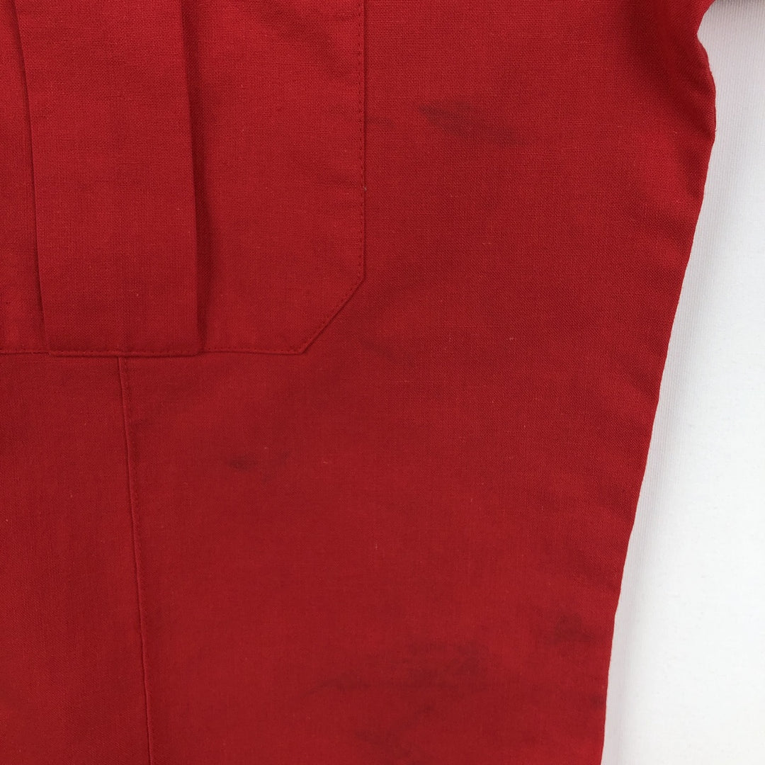 80s-90'S St. John's Bay Short-Sleeve Cotton Shirt, Made in USA, Men's Size L (approx.), Vintage cotton red type Vintage Second Hand