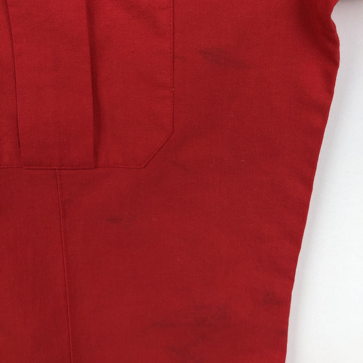 80s-90'S St. John's Bay Short-Sleeve Cotton Shirt, Made in USA, Men's Size L (approx.), Vintage cotton red type Vintage Second Hand