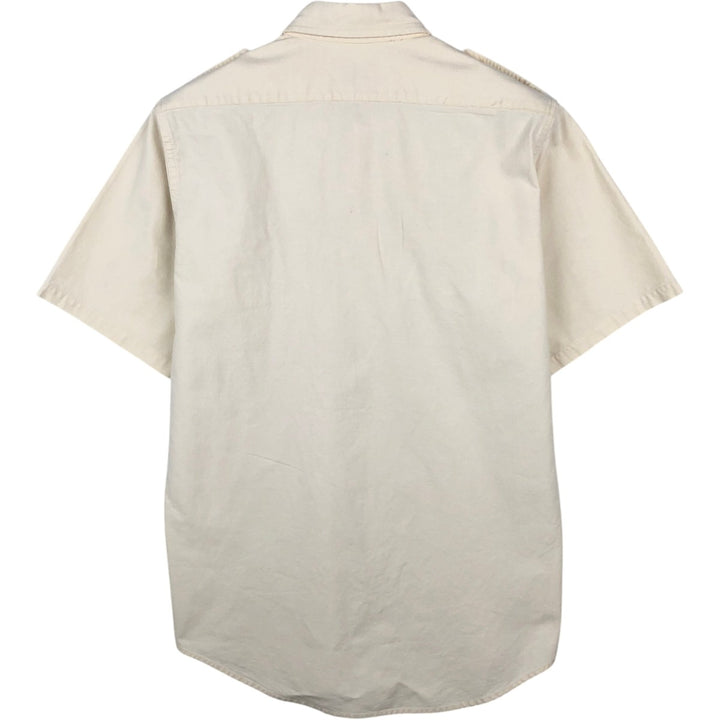 1970'S Woolrich Short-Sleeve Button-Down Safari Shirt, Men's Size M (approx.), Vintage unclear ivory Vintage Second Hand