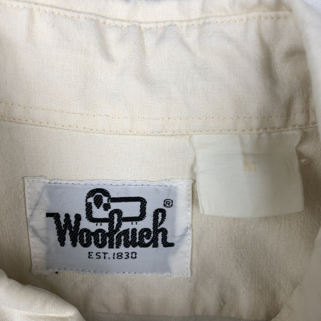 1970'S Woolrich Short-Sleeve Button-Down Safari Shirt, Men's Size M (approx.), Vintage unclear ivory Vintage Second Hand