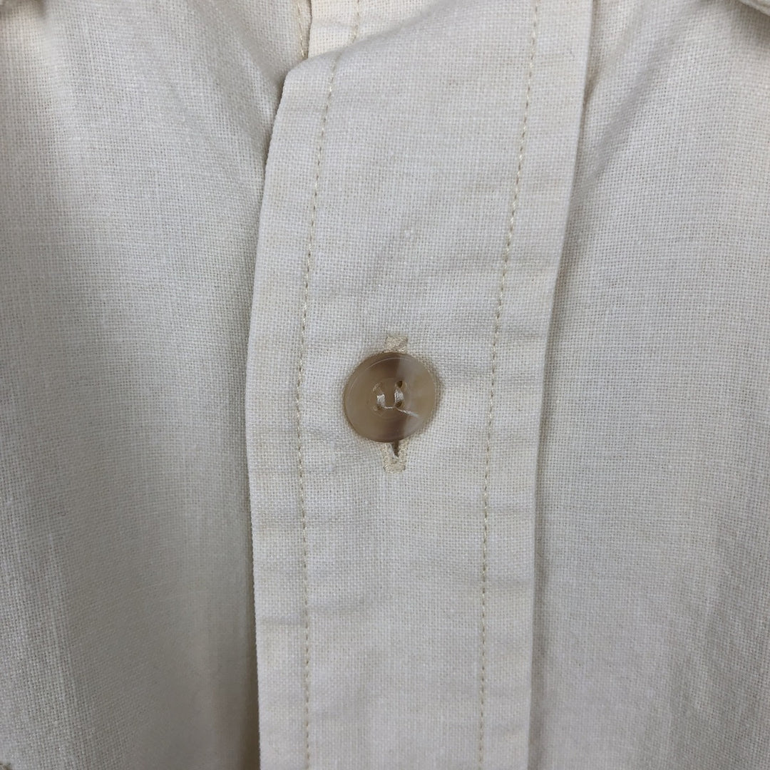 1970'S Woolrich Short-Sleeve Button-Down Safari Shirt, Men's Size M (approx.), Vintage unclear ivory Vintage Second Hand