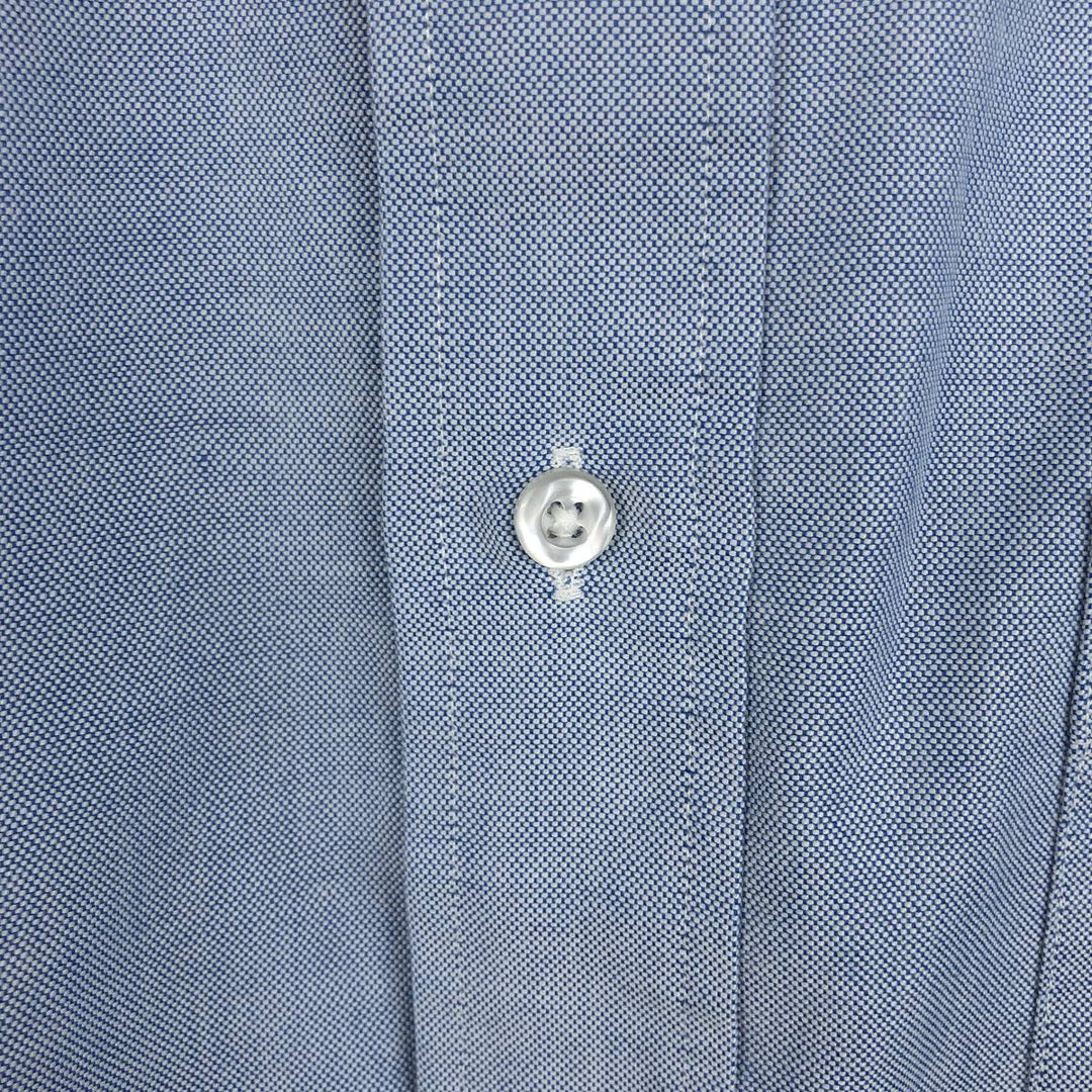 70s-80'S L.L.Bean Short-Sleeve Button-Down Shirt, Made in USA, Men's Size XL (Equivalent), Vintage cotton Blue type light blue Vintage Second Hand