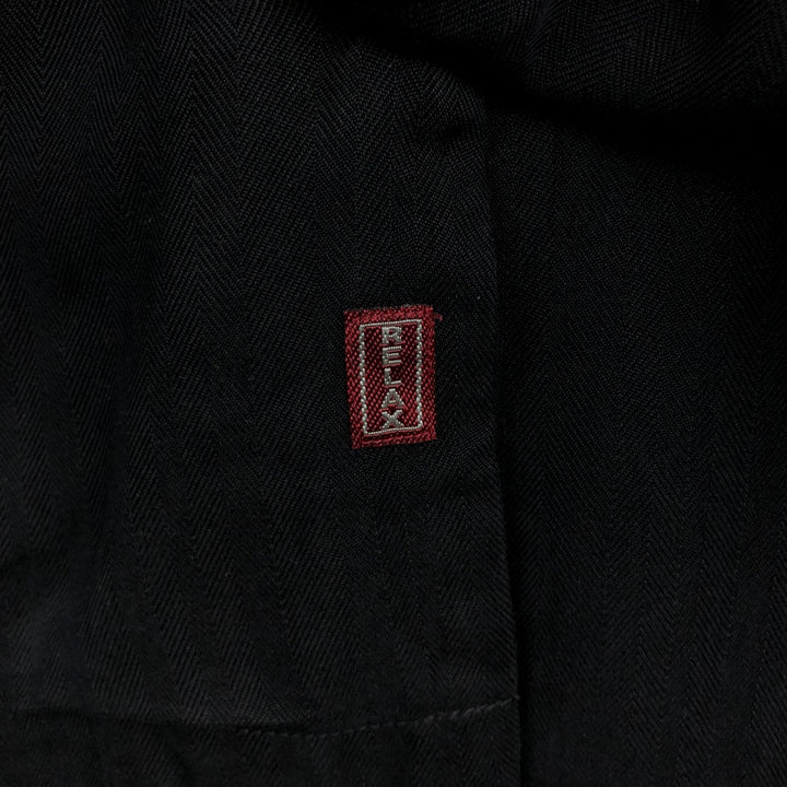 Tommy Bahama Relax Short-Sleeve Open-Collar Silk Shirt, Boxy Fit, Men's Size L (approx.) silk black type Vintage Second Hand