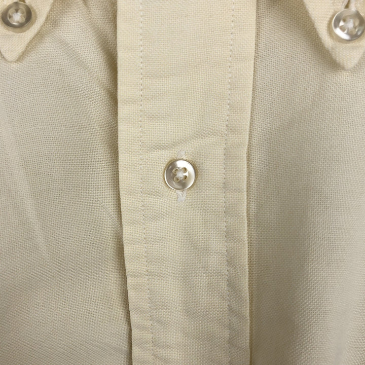 Brooks Brothers Est.1818 Short-Sleeve Button-Down Shirt, Made in USA, Men's Size M (approx.) cotton ivory Vintage Second Hand