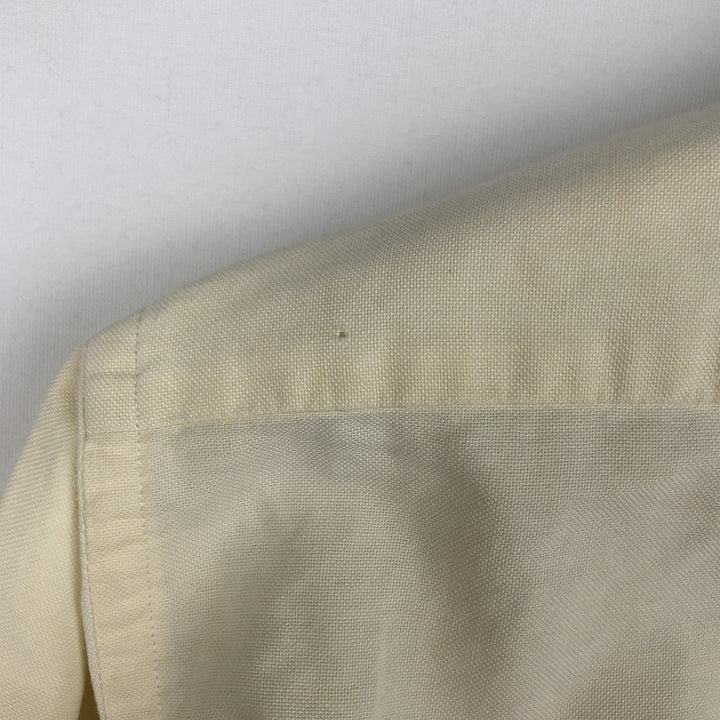 Brooks Brothers Est.1818 Short-Sleeve Button-Down Shirt, Made in USA, Men's Size M (approx.) cotton ivory Vintage Second Hand