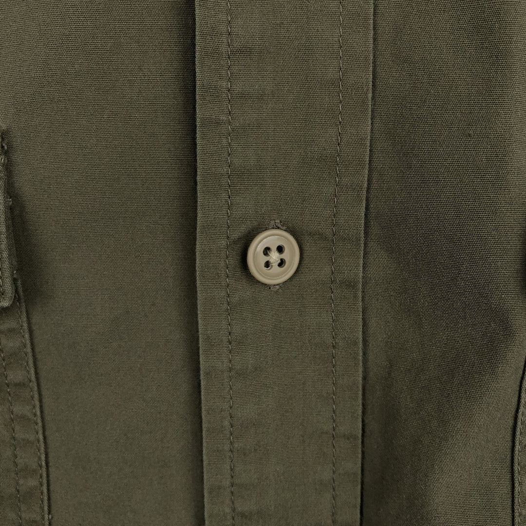Vintage LLBean short-sleeved military shirt from the 1990s, men's size L (approx.). cotton Khaki type Vintage Second Hand