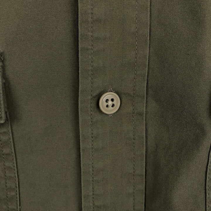 Vintage LLBean short-sleeved military shirt from the 1990s, men's size L (approx.). cotton Khaki type Vintage Second Hand
