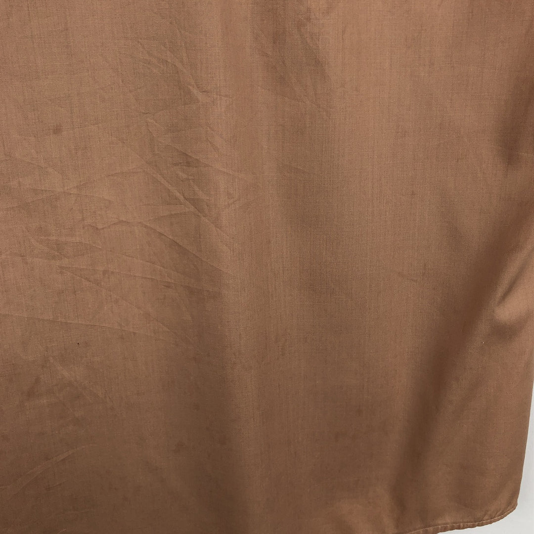 1970'S JCPenney Short-Sleeve Poly-Cotton Shirt, Men's Size L (Equivalent), Vintage polyester red type reddish brown Vintage Second Hand
