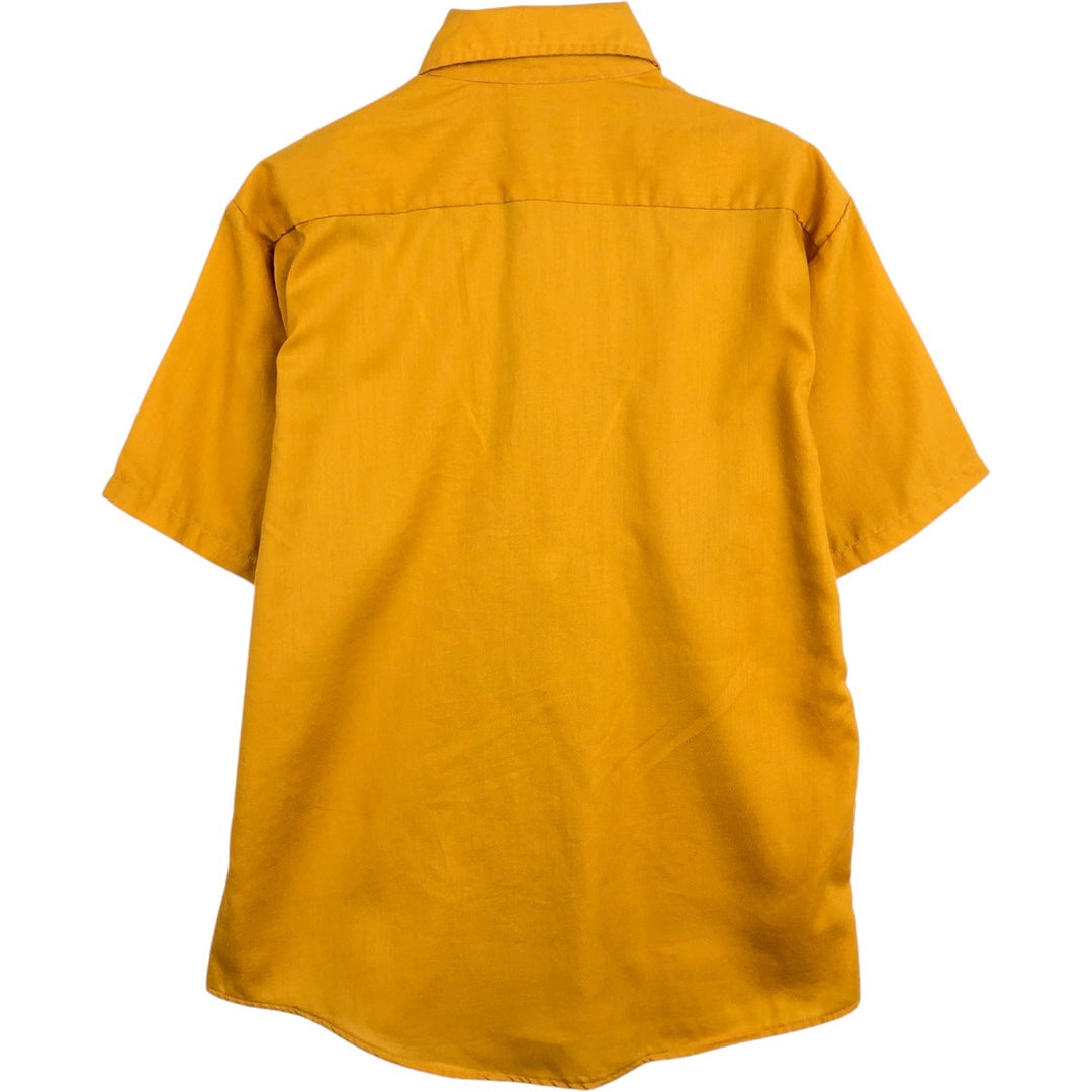 1960s-1970'S Debonaire THE BODY SHIRT Short-Sleeve Poly-Cotton Shirt, Men's Size L (Equivalent), Vintage polyester yellow type Vintage Second Hand